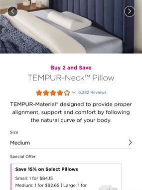 New - TEMPUR-Neck Pillow - Medium